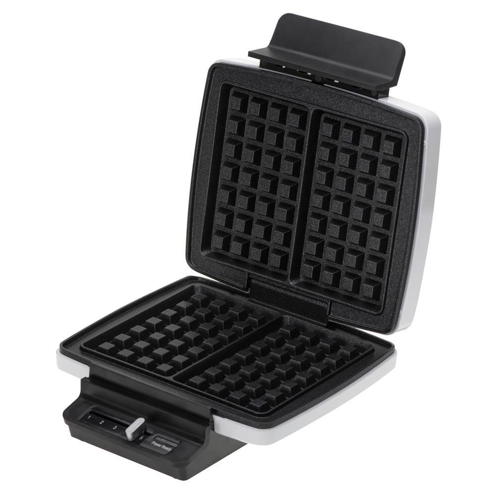 ADLER EUROPE Waffeleisen AD 3085 für 2 Waffeln gleichzeitig, Temperaturregler, 1800 W, Antihaftbeschichtung, Wafflemaker, Belgische Waffeln, weiß