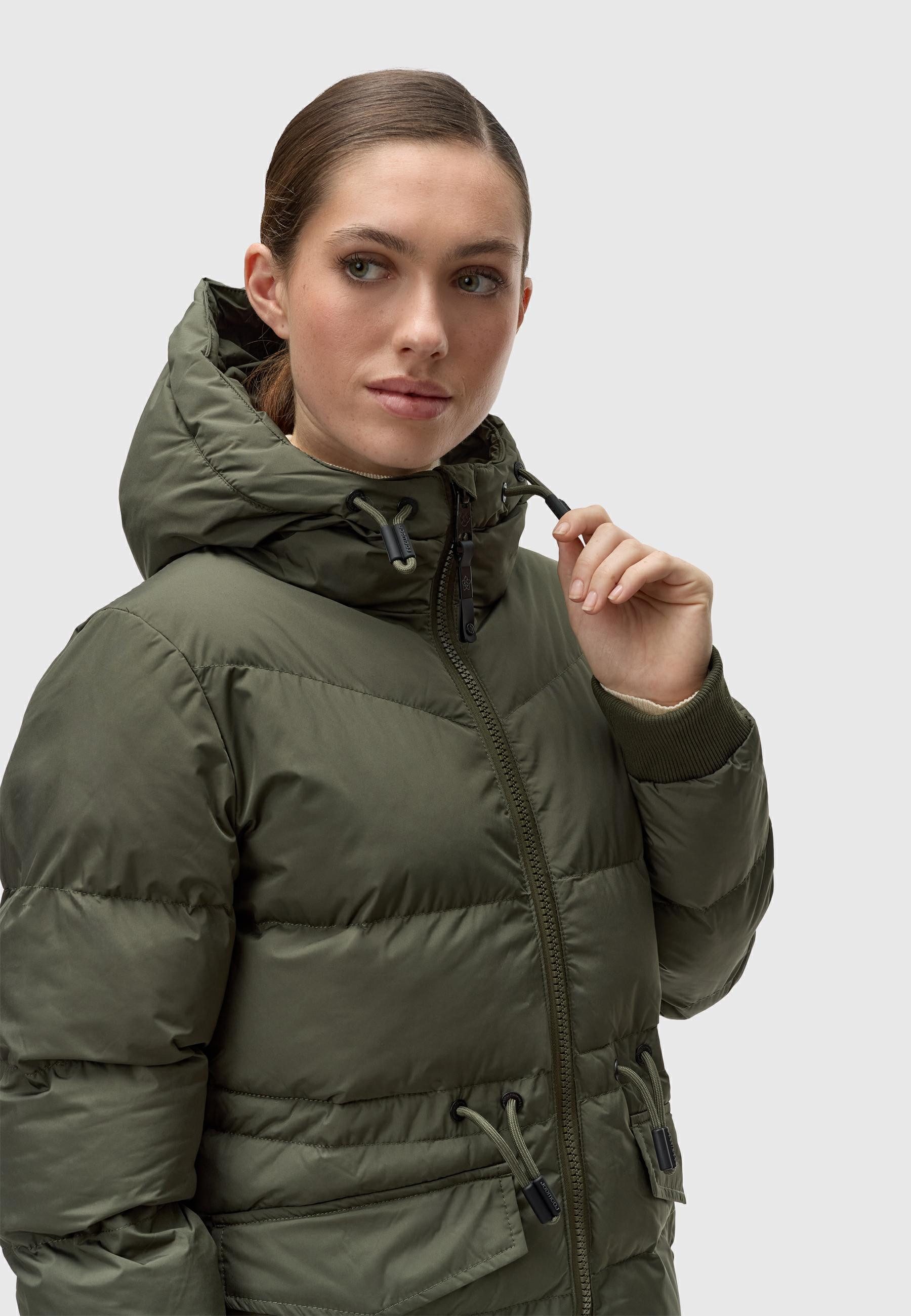 Ragwear Steppmantel Briosh Wasserdichter Damen Wintermantel mit Kapuze