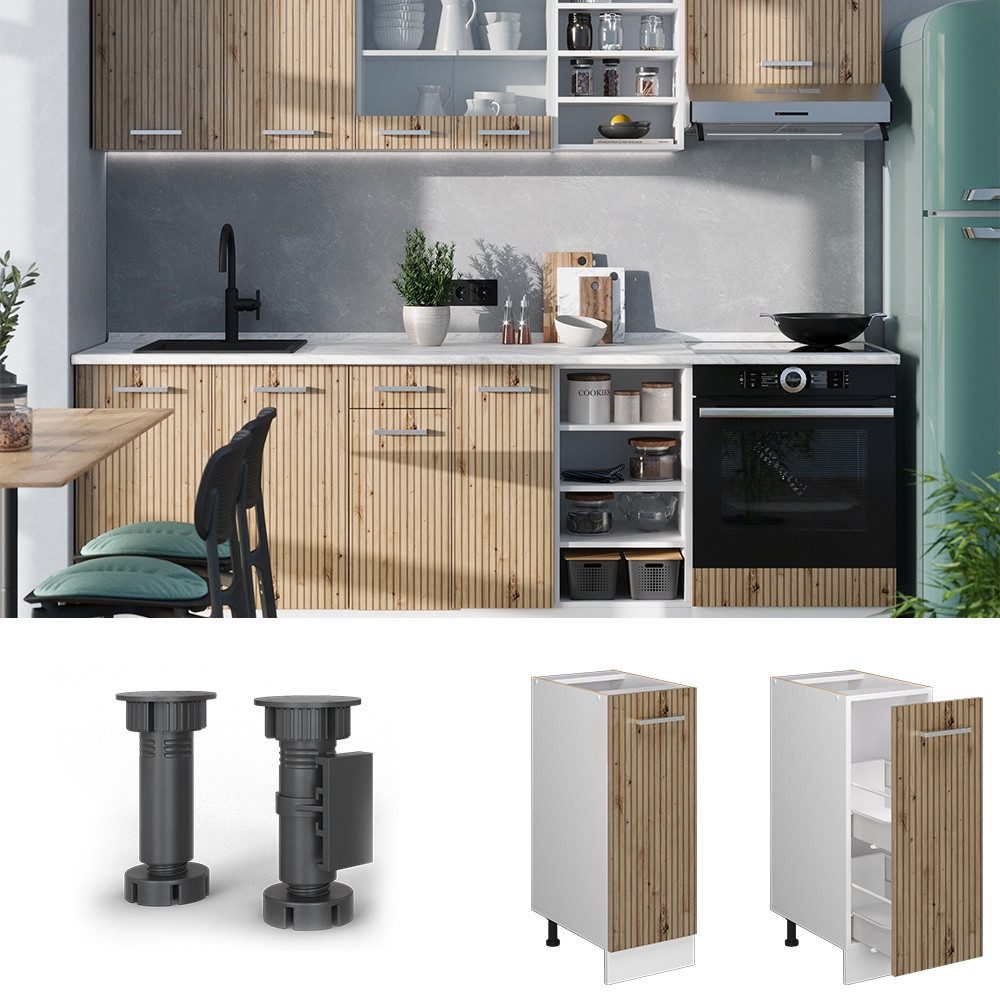 Vicco Apothekerschrank R-Line, Artisan-Eiche/Weiß, 30 cm ohne Arbeitsplatte (1-St)