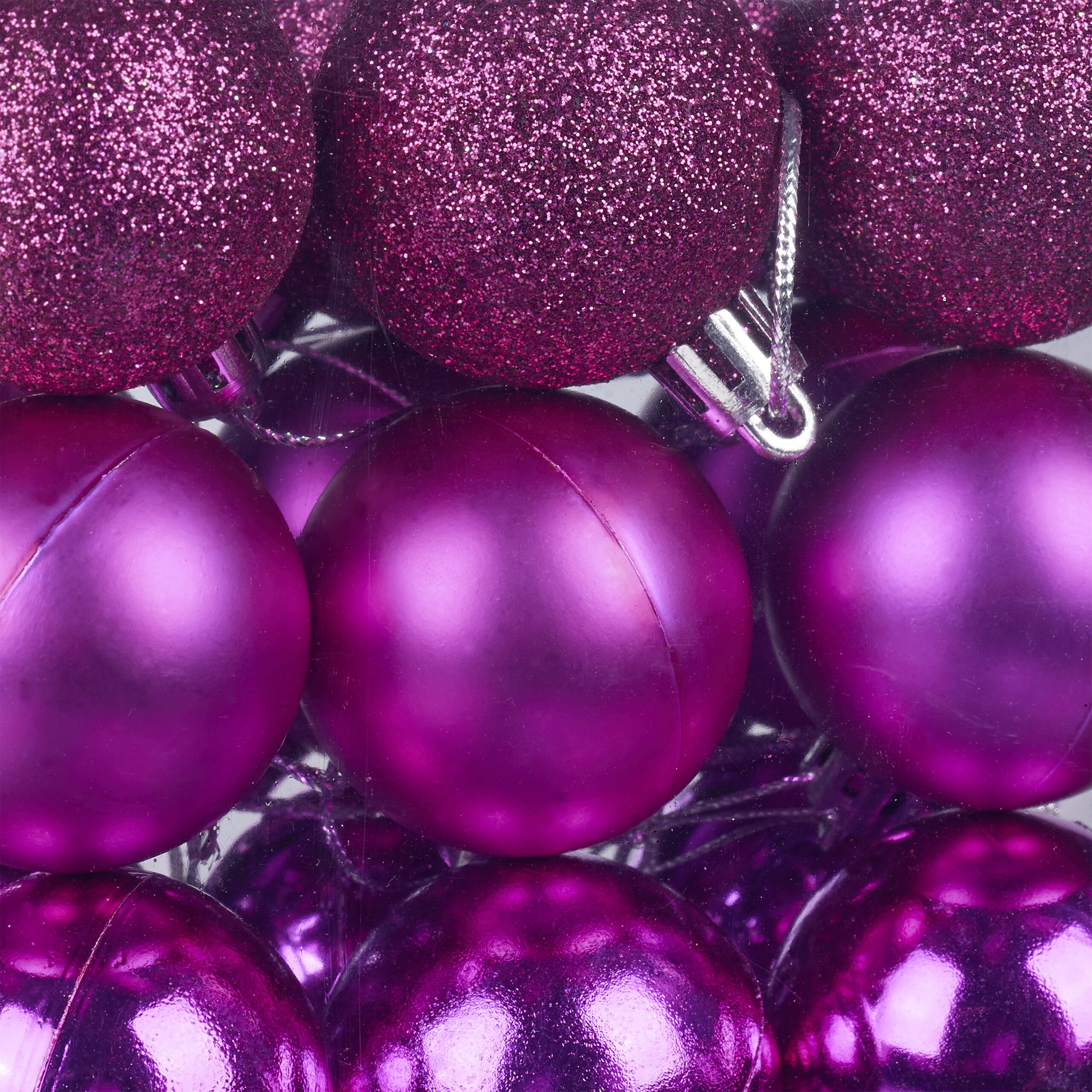 relaxdays Weihnachtsbaumkugel Weihnachtskugeln im 50er Set, Pink