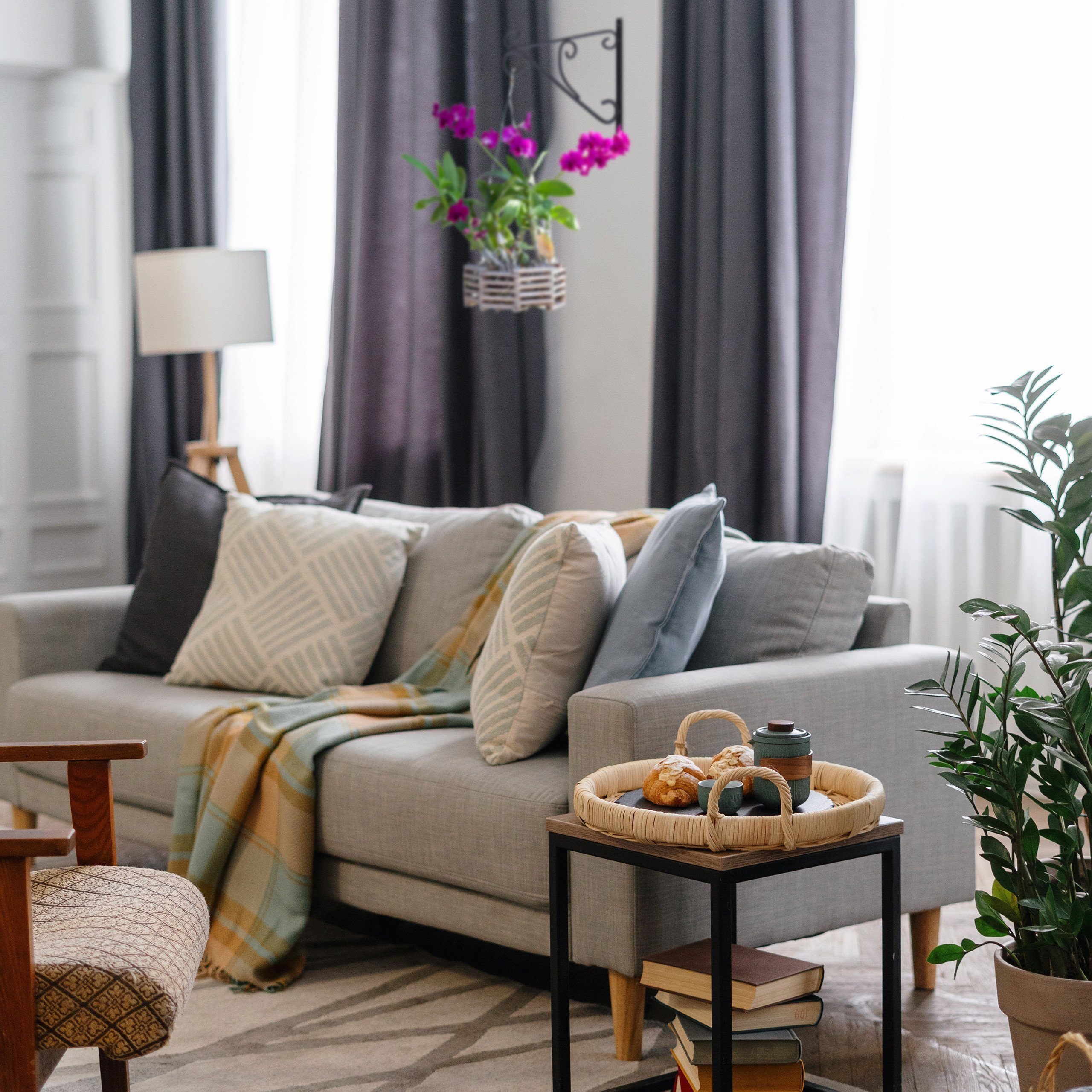 relaxdays Wandhaken 2er Set Blumenampel Halterung