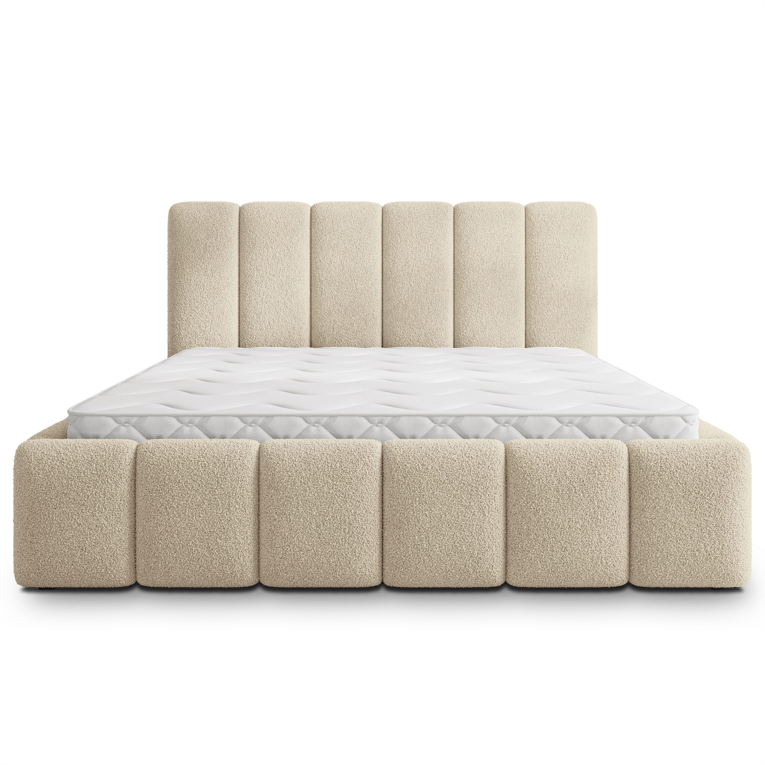 Masseno Polsterbett RANIS 200x200 cm beige (mit Bettkasten und Lattenrost) – Bild 5 von 5