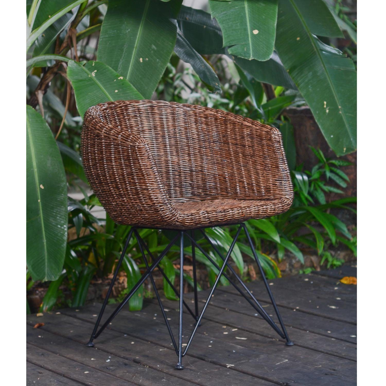 Casa Moro Stuhl Rattan-Sessel Paris braun mit Armlehne aus Naturrattan hand günstig online kaufen