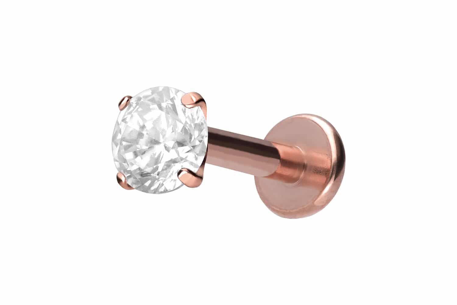 PIERCINGLINE Piercing-Set Titan Labret mit Innengewinde EINGEFASSTER KRISTA günstig online kaufen