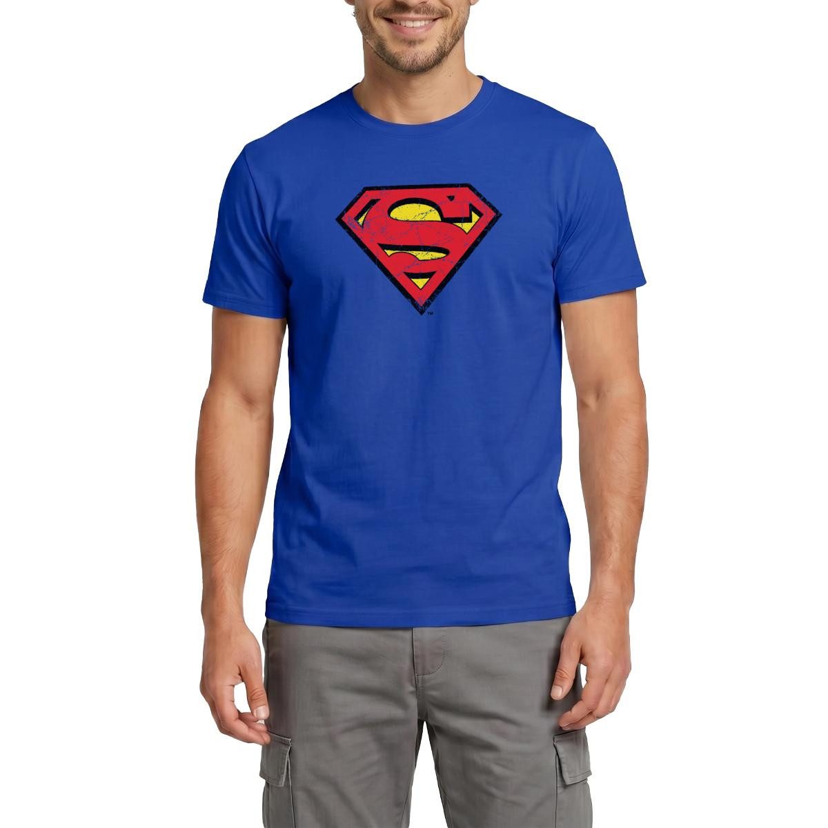 T-Shirt DC Comics Superman Logo Used Look Karneval Männer T-Shirt