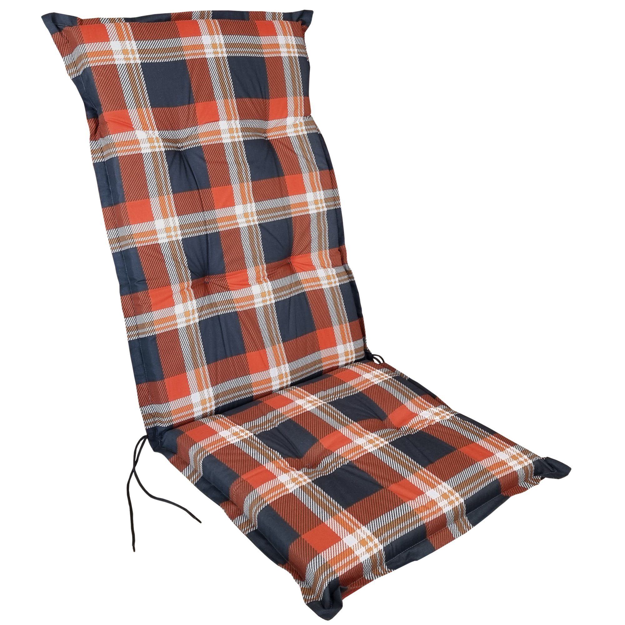 DILUMA Hochlehnerauflage Hochlehner Auflage Naxos Sitzauflage für  Gartenstühle, (1 St), robuster Stoff, Sitzkomfort, extra Halterung