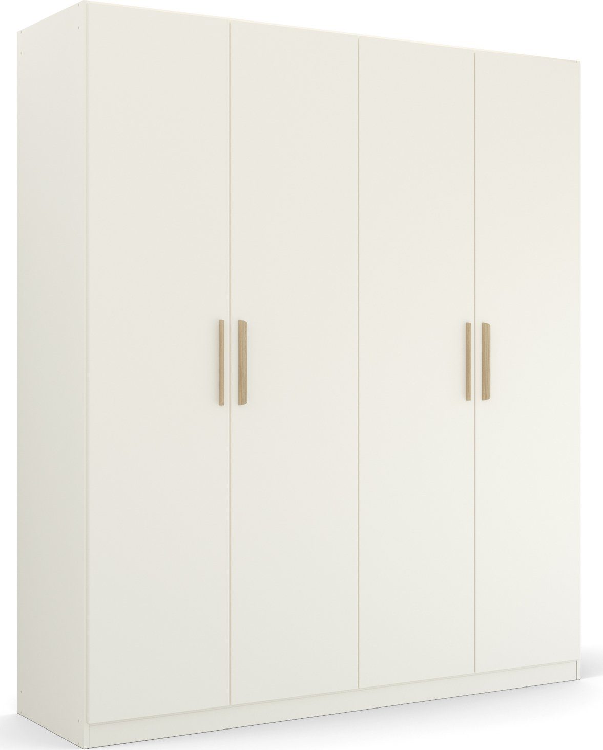 rauch Kleiderschrank Skandi by Quadra Spin Schlafzimmerschrank im Landhaus-Stil mit Massivholzgriffen aus Wildeiche