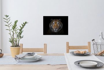 MuchoWow Wandsticker Tiger - Wildtiere - Porträt - Schwarz - Tiere (1 St), Wandaufkleber, Wandtattoo, Selbstklebend, Wohnzimmer, Schlafzimmer