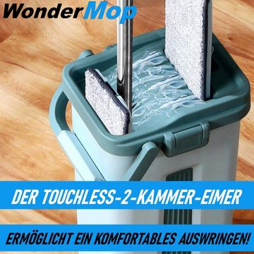 MAVURA Wischmopp WonderMop Profi Bodenwischer Set - Wischmop mit Eimer, Mikrofaser-Mopp, und 2-Kammer Auswringfunktion, - Effektive Reinigung von Böden und Oberflächen