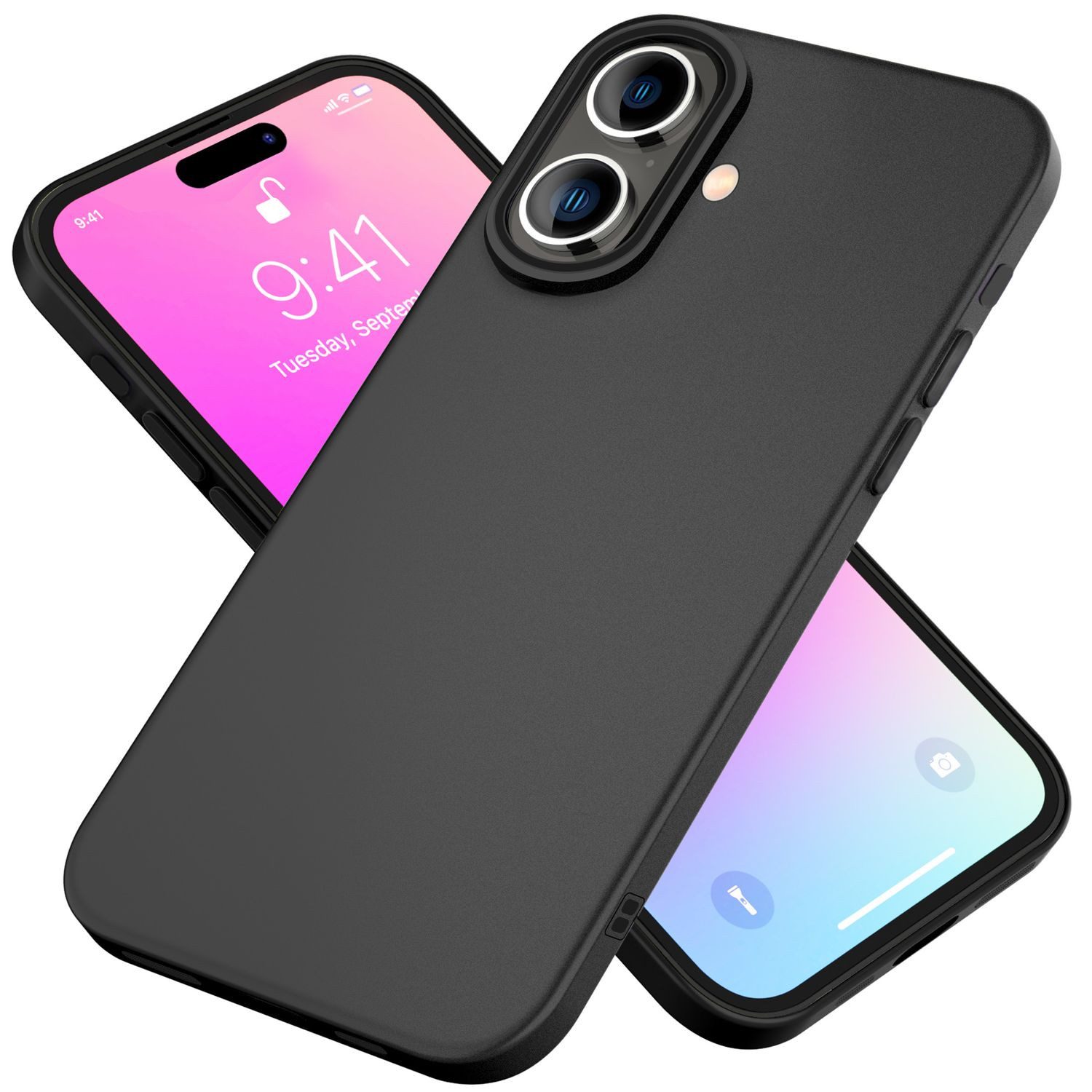 Nalia Smartphone-Hülle Apple iPhone 16 15,5 cm (6,1 Zoll), Matt Frosted Case / TPU Silikon Hülle / Kratzfest / Anti-Fingerabdruck