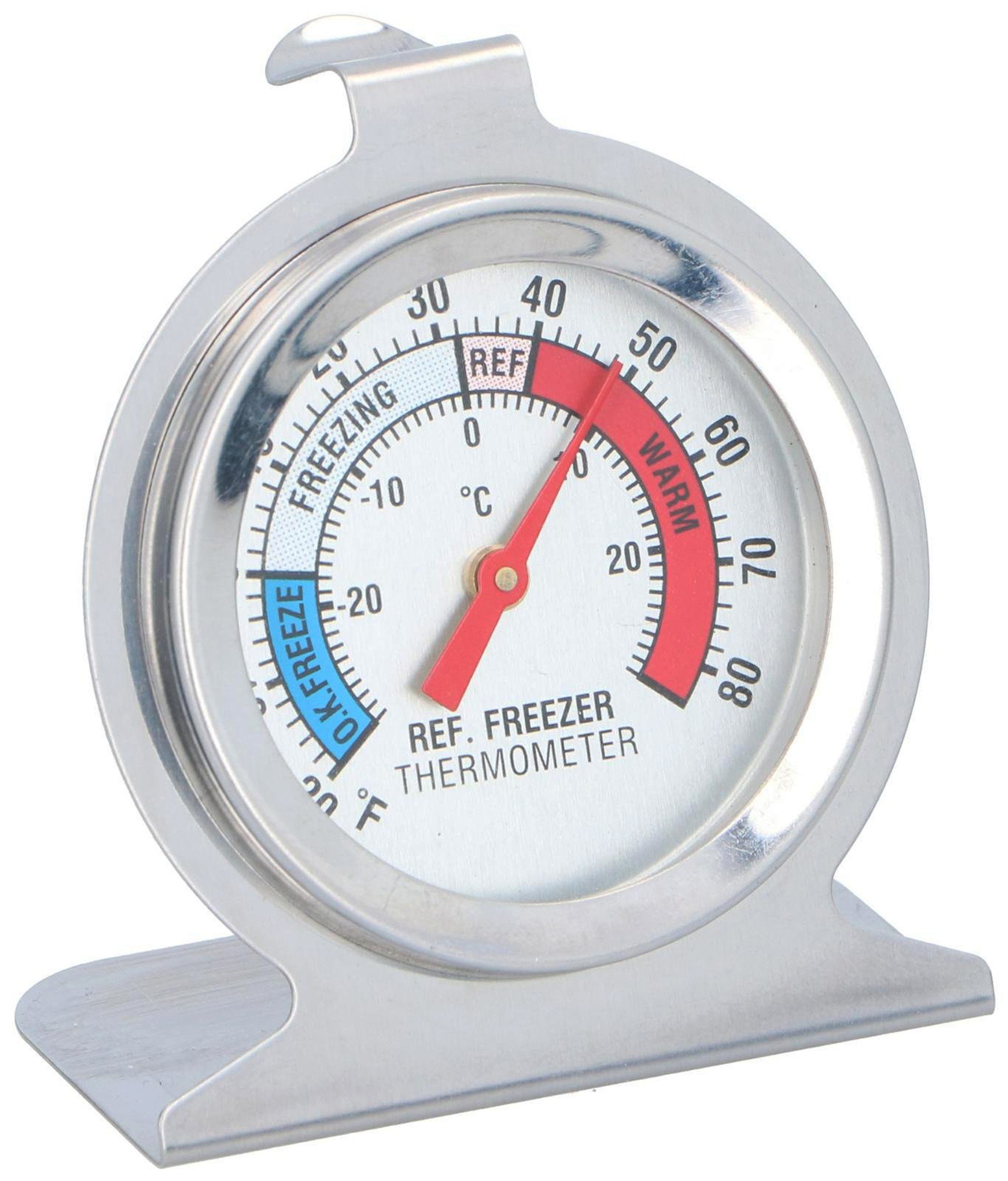 *Alpina* Kühlschrankthermometer KÜHLSCHRANKTHERMOMETER aus Edelstahl analog Gefrierthermometer 97, Gefrierschrankthermometer Kühlschrank Gefrierschrank Thermometer