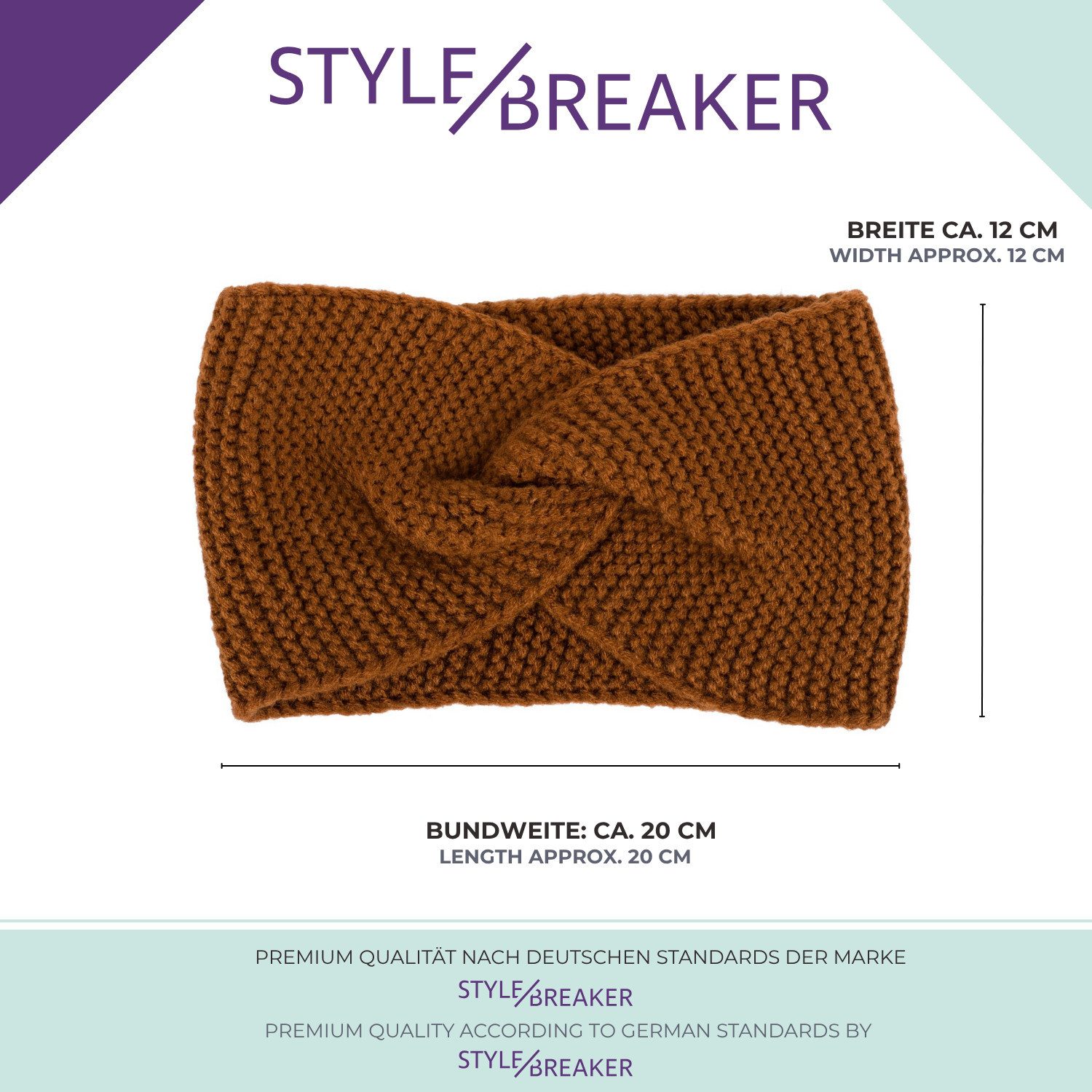 styleBREAKER Stirnband Krausstrick Stirnband Twist Knoten (1-St)