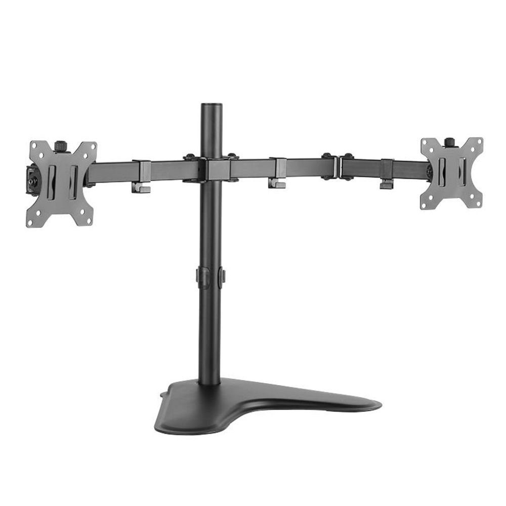 LogiLink Monitorständer 2-fach Monitor-Schreibtischständer, (13–32" Stahl Armlänge je 460 mm schwarz)