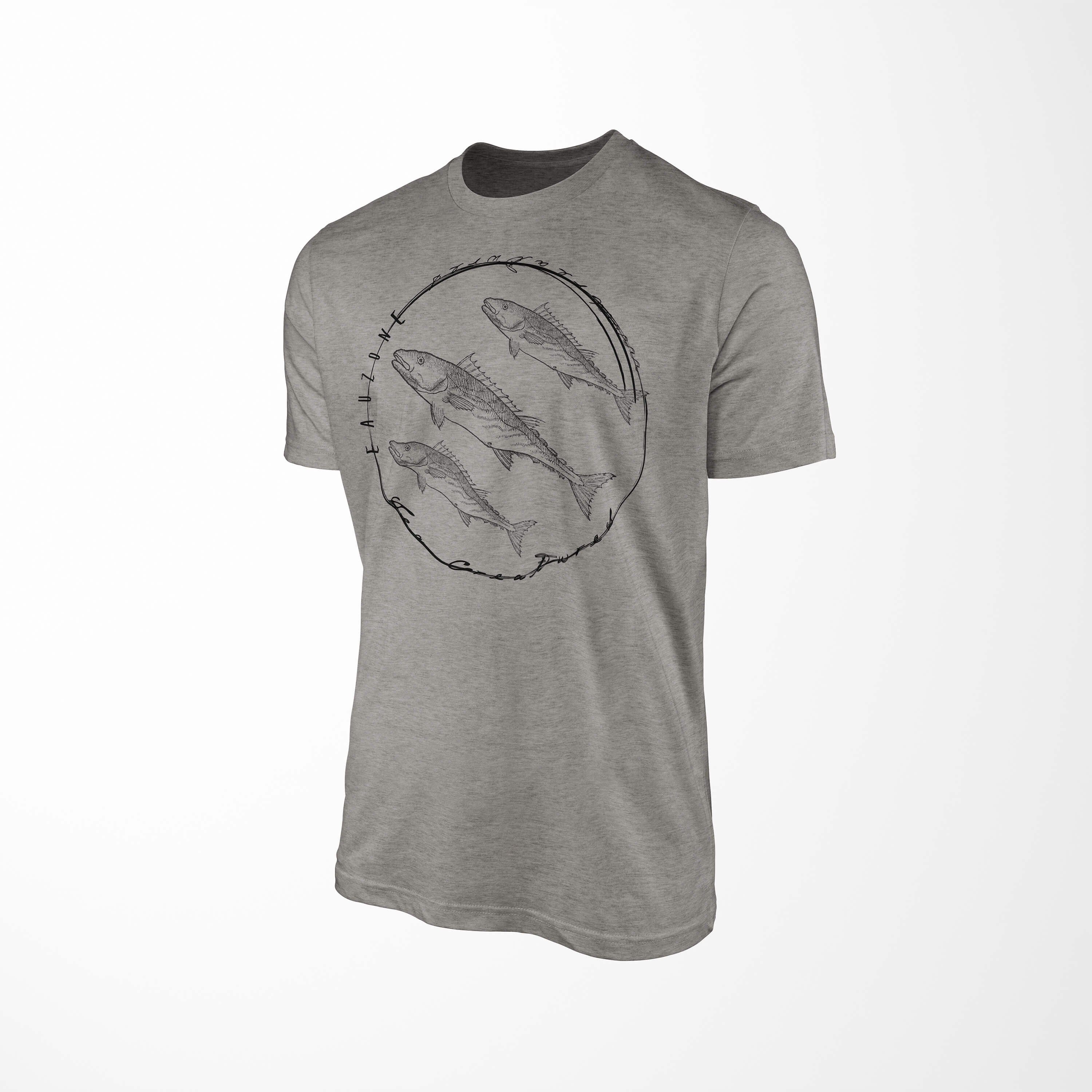 Creatures, Serie: / Sea und feine Schnitt Sea Art sportlicher T-Shirt T-Shirt Struktur Ash 094 Tiefsee - Fische Sinus