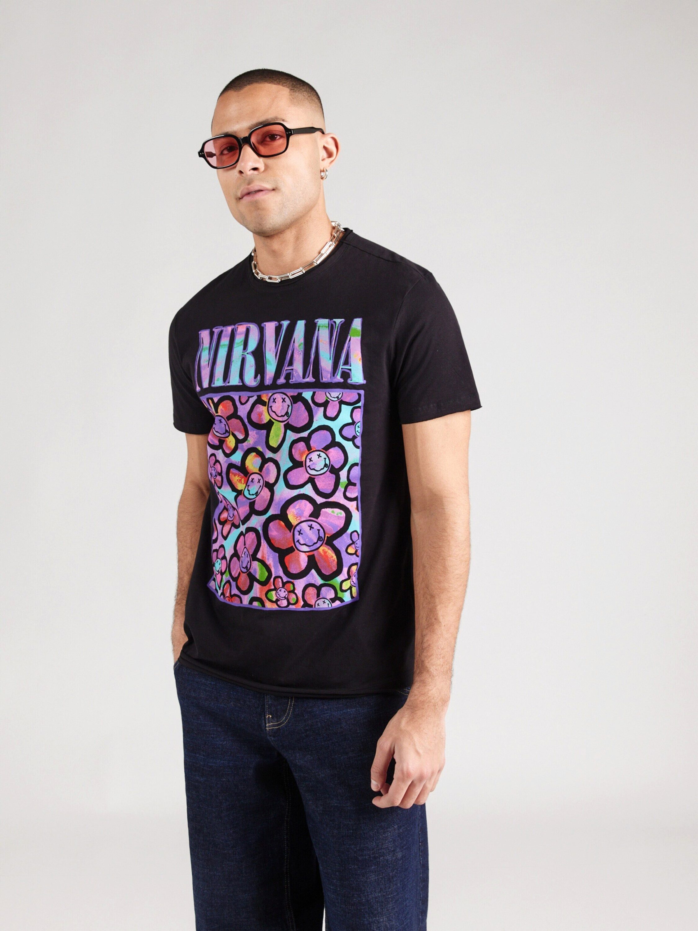 Amplified T-Shirt NIRVANA - NEON FLOWERS (1-tlg)