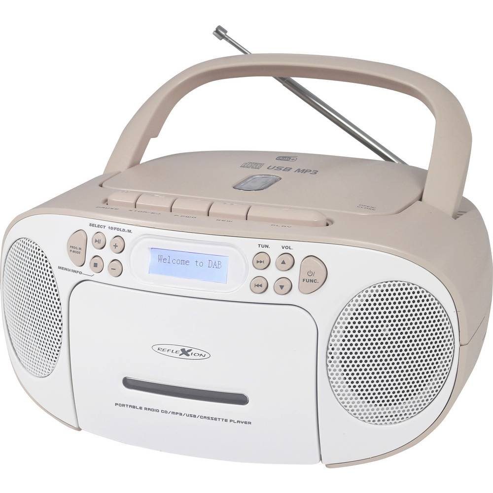 UKW Radio CD, DAB+, DAB, CD-Radio DAB+, weiß/pink Reflexion RCR2260DAB AUX,