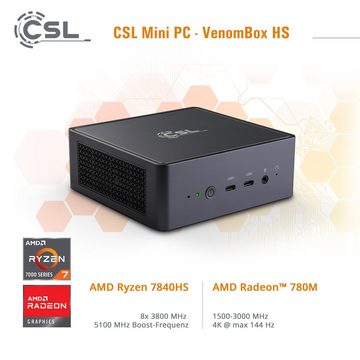 CSL VenomBox HS / Win 11 Home Mini-PC (AMD Ryzen 7 7840HS, 8 GB RAM, 500 GB SSD)