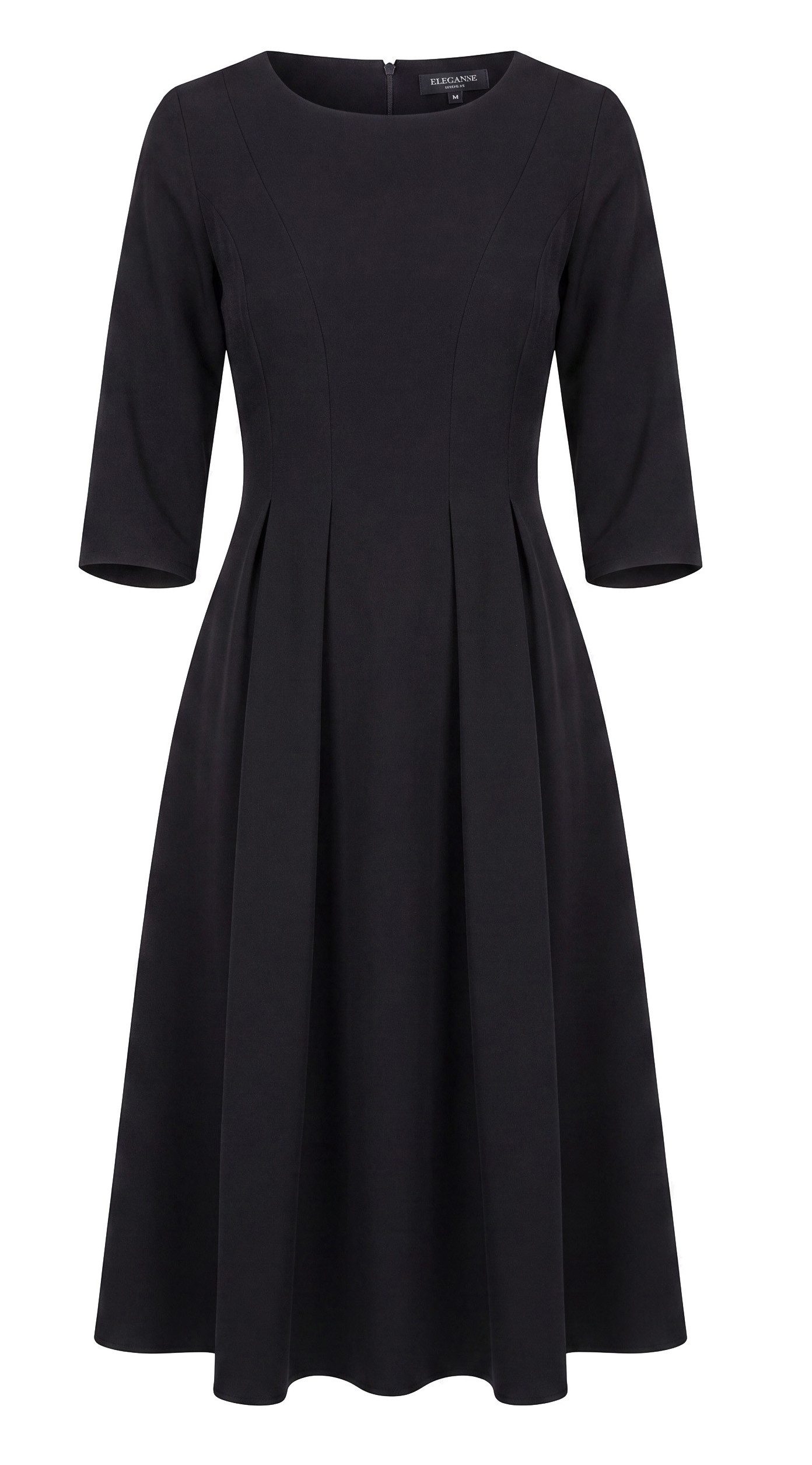 Awama Abendkleid mit ausgestelltem Rock und 3/4-Ärmeln