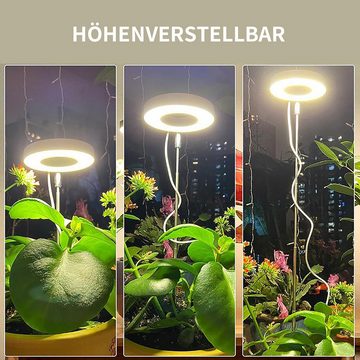 yozhiqu Pflanzenlampe Pflanzenlampe, Einziehbares 3,5-Zoll-LED-Pflanzenwachstumslicht, weißer Engelsring, Vollspektrum Blume Timing Plant Fill Lights