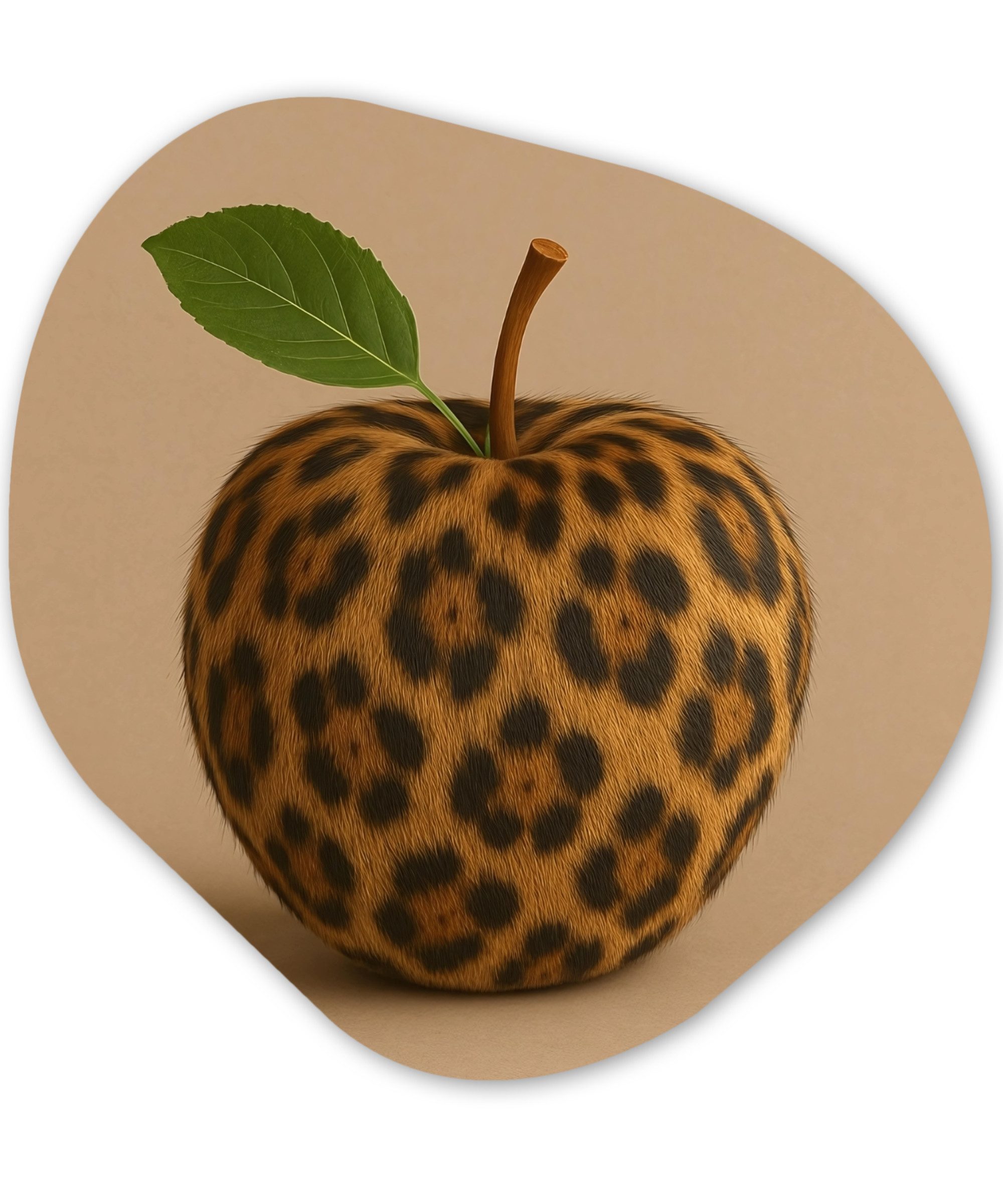 MuchoWow Gemälde Apfel - Panther - Blatt - Grün, Fotodruck (1 St), Wandbild Abstrakt, Wohnzimmer Schlafzimmer Wanddekoration, 40x40 cm