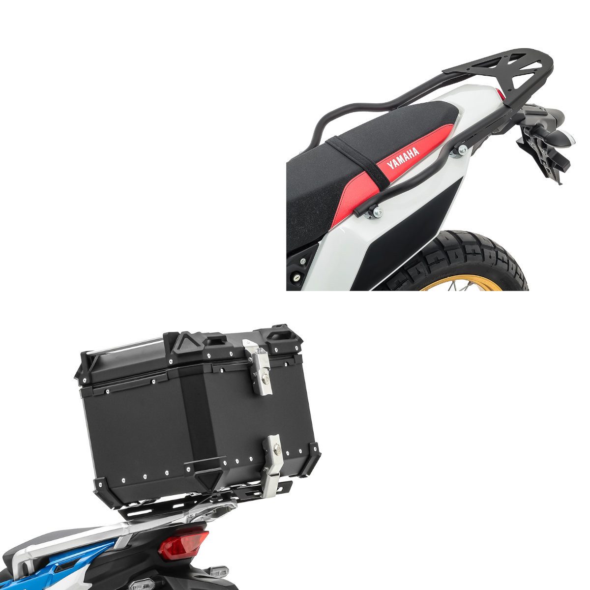 Topcase Set Motorrad Alu Topcase # XB45 Universal 45 Liter schwarz und Gepäckb