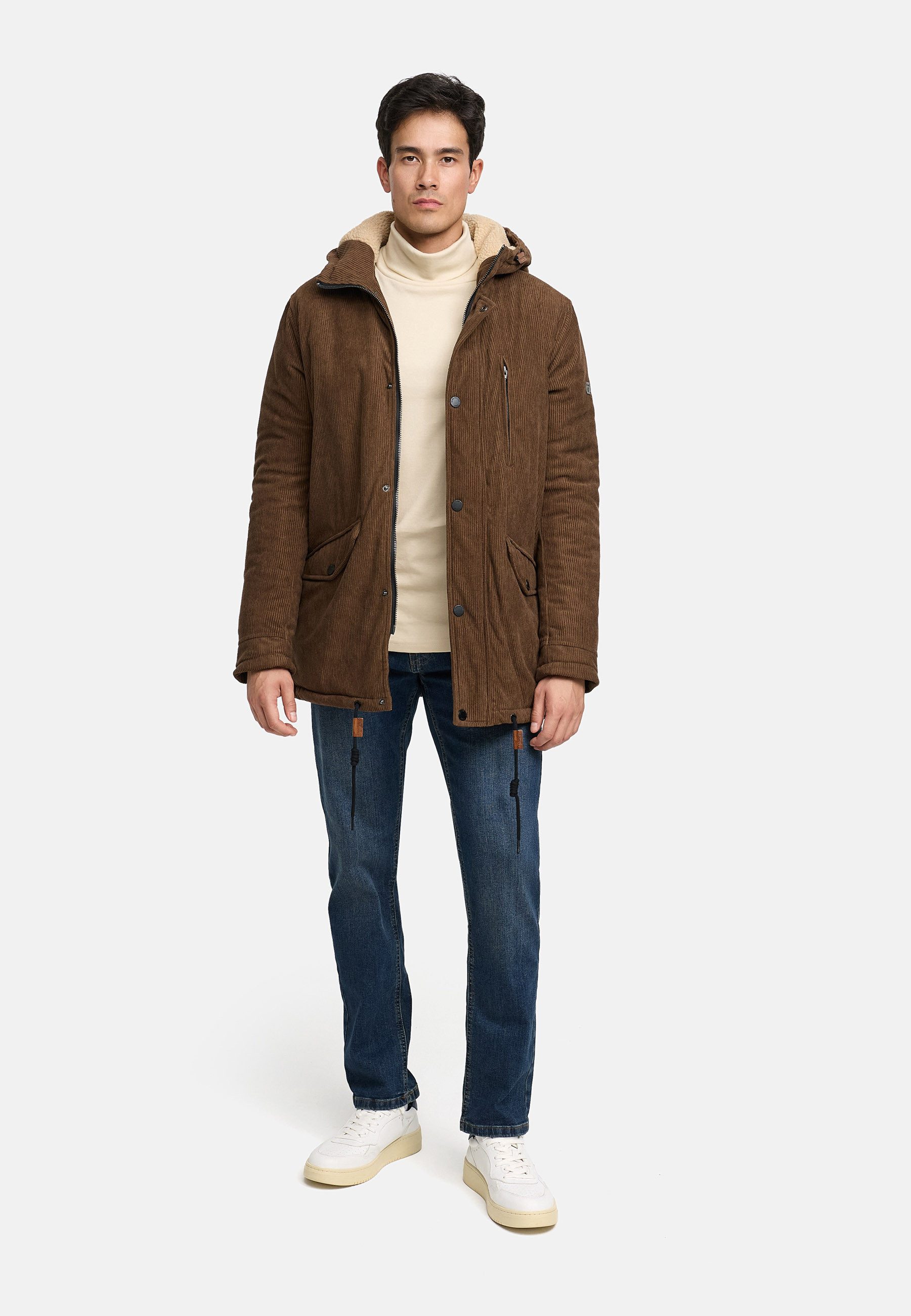 Indicode Winterjacke Herren INLedley Jacke Winter Herrenjacke Mit warmem Teddyfutter und verstellbarer Kapuze