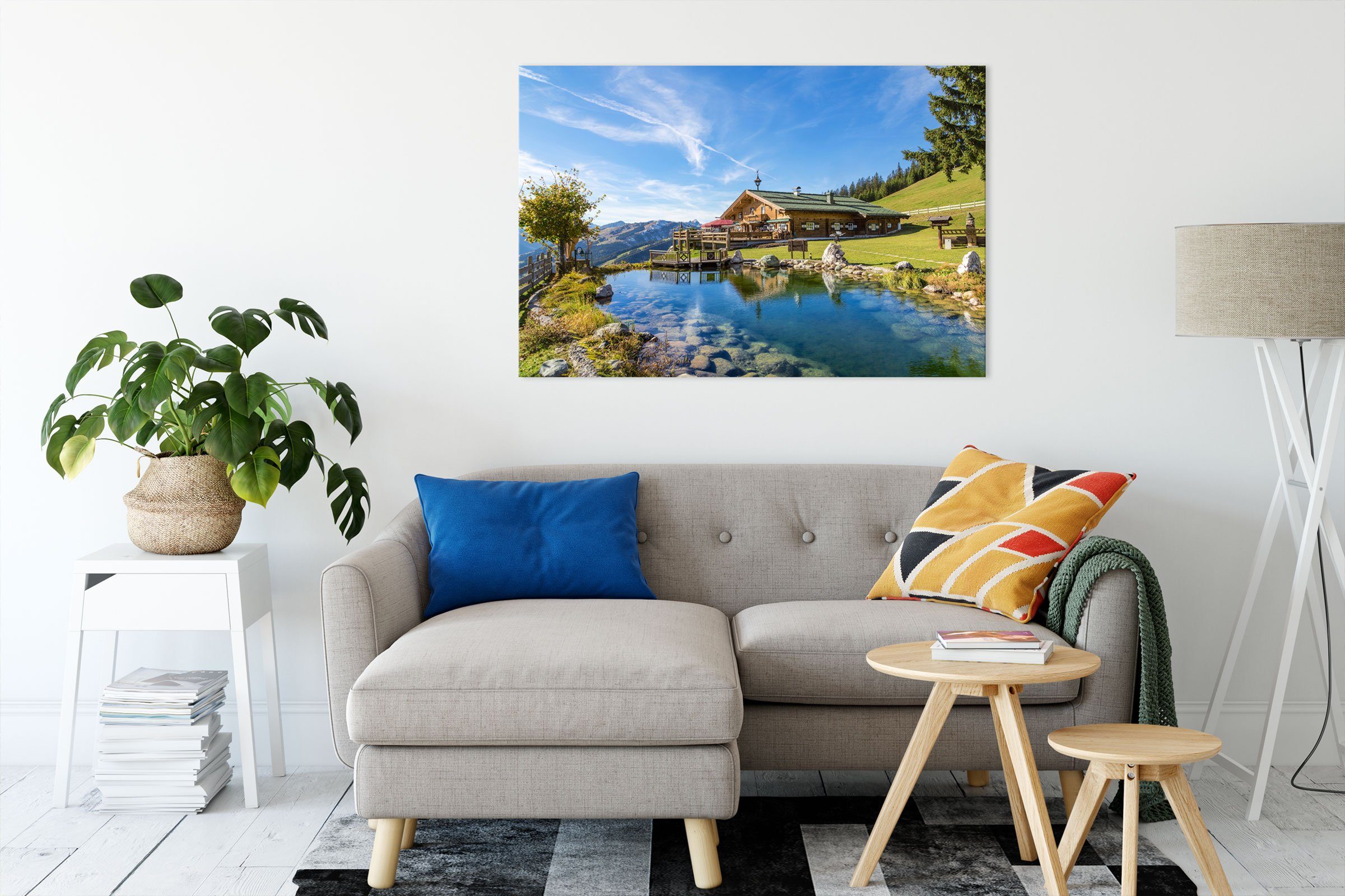 Pixxprint Leinwandbild Schönes Haus in den Alpen, Schönes Haus in den Alpen günstig online kaufen