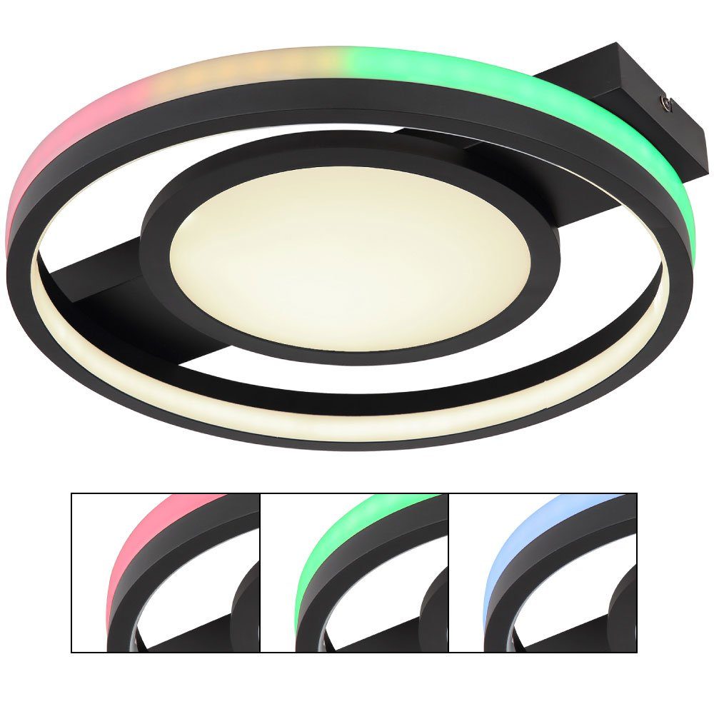 dimmbar RGB Farbwechsel LED-Leuchtmittel fest LED verbaut, Globo Deckenleuchte, Neutralweiß, Tageslichtweiß, Warmweiß, LED Fernbedienung Deckenleuchte Kaltweiß, Farbwechsel, Deckenlampe