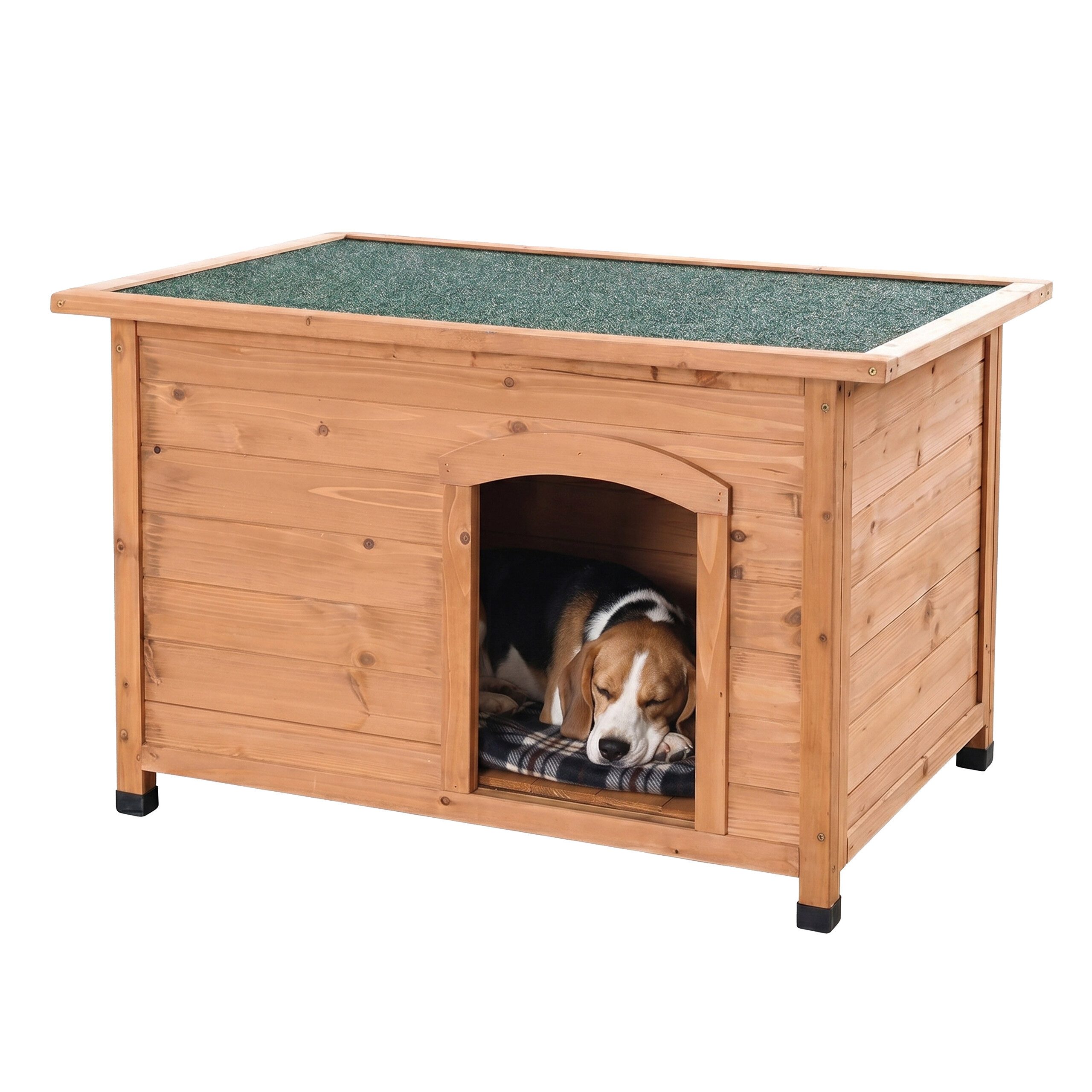 relaxdays Hundehütte aus Holz, orange