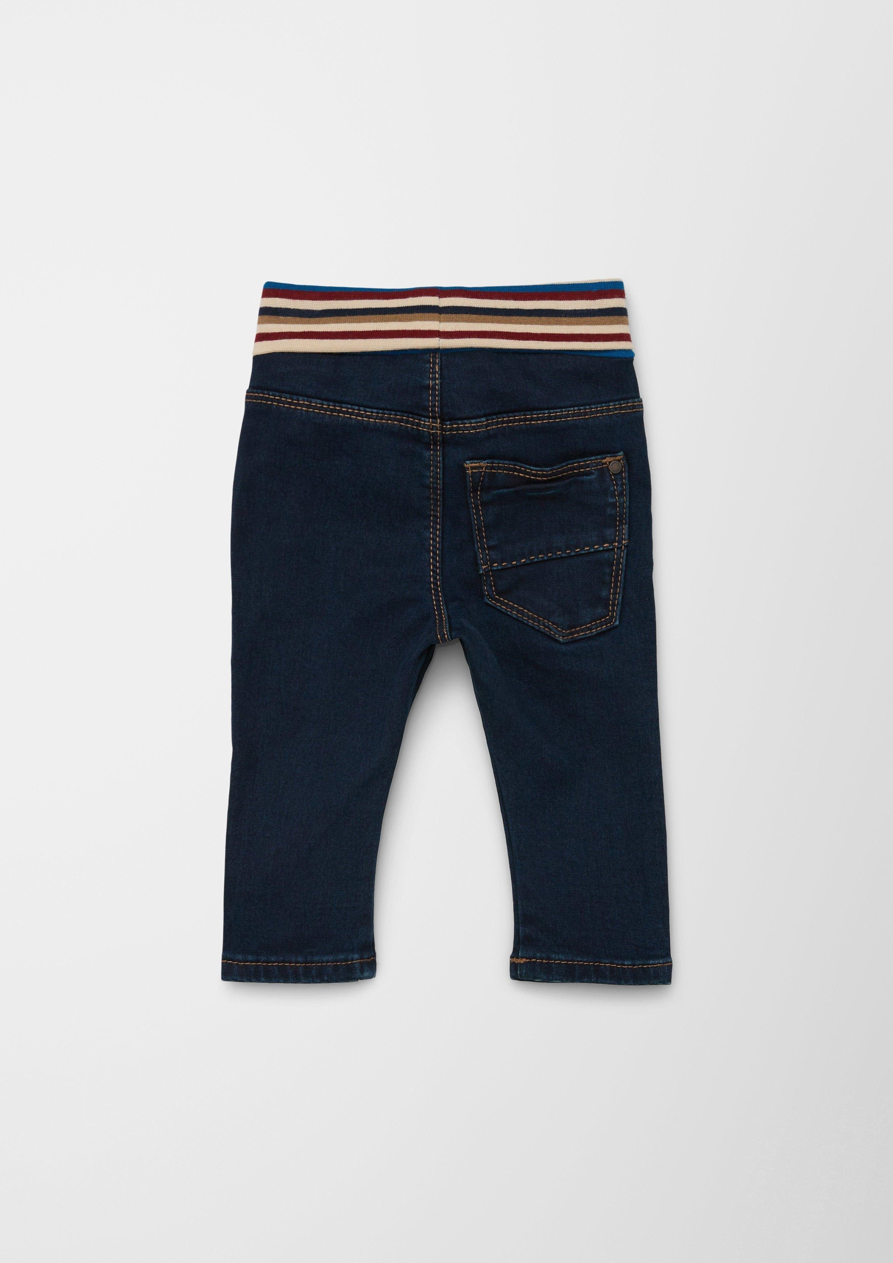 s.Oliver Stoffhose Jeans / Skinny Fit / High Rise / Slim Leg / Umschlagbund  Kontrast-Details, Kontrastnähte, Waschung | Straight-Fit Jeans