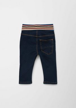 s.Oliver Stoffhose Jeans mit Umschlagbund Kontrast-Details, Kontrastnähte, Waschung
