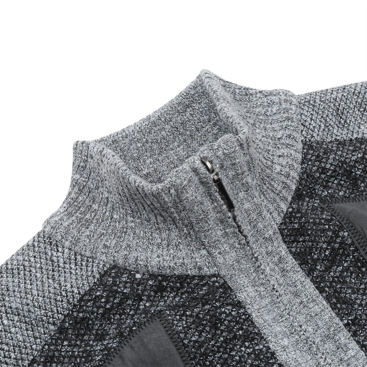 Allthemen Cardigan Herren Strickjacke mit ärmelflecken Strickjacke Winter – Bild 4 von 5