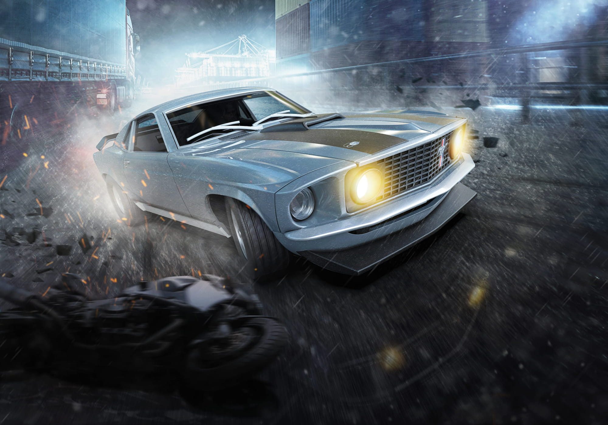 Scalextric Rennbahn-Auto Scalextric Ford Mustang Boss 429 1:32 John Wick HD Slotcar - Rennbahna