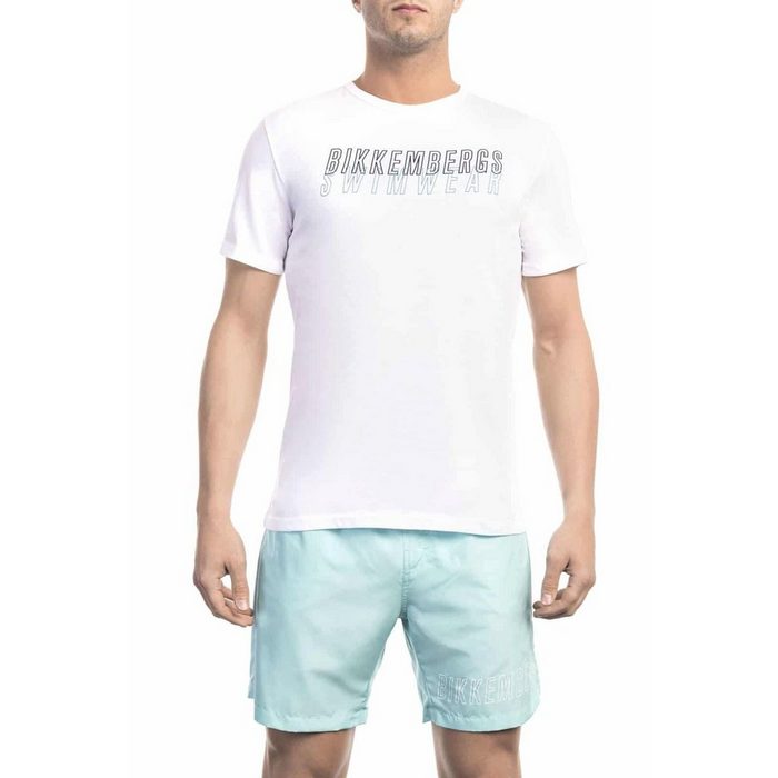 Bikkembergs T-Shirt Bikkembergs Beachwear Herren T-Shirt BKK1MTS01 Weiß Strandmode Trend 2023