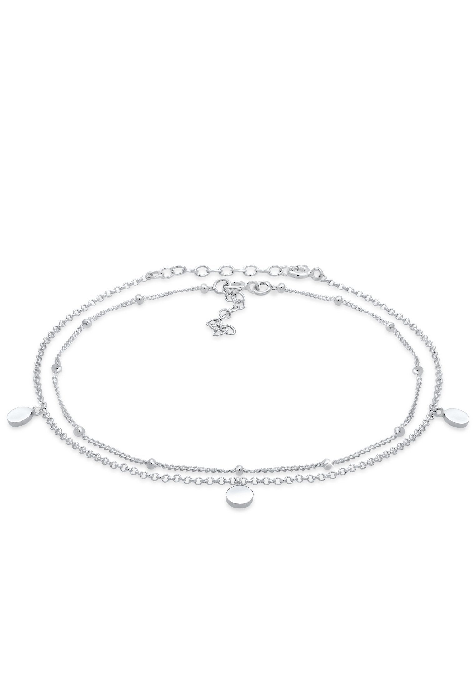 Elli Fußkette Ball Basic 2er Set 925 Sterling Silber
