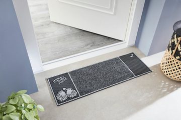 Fußmatte CC Clean Merino, Home2Fashion, rechteckig, Höhe: 8 mm, Schmutzfangmatte, mit Spruch, robust, In- und Outdoor geeignet