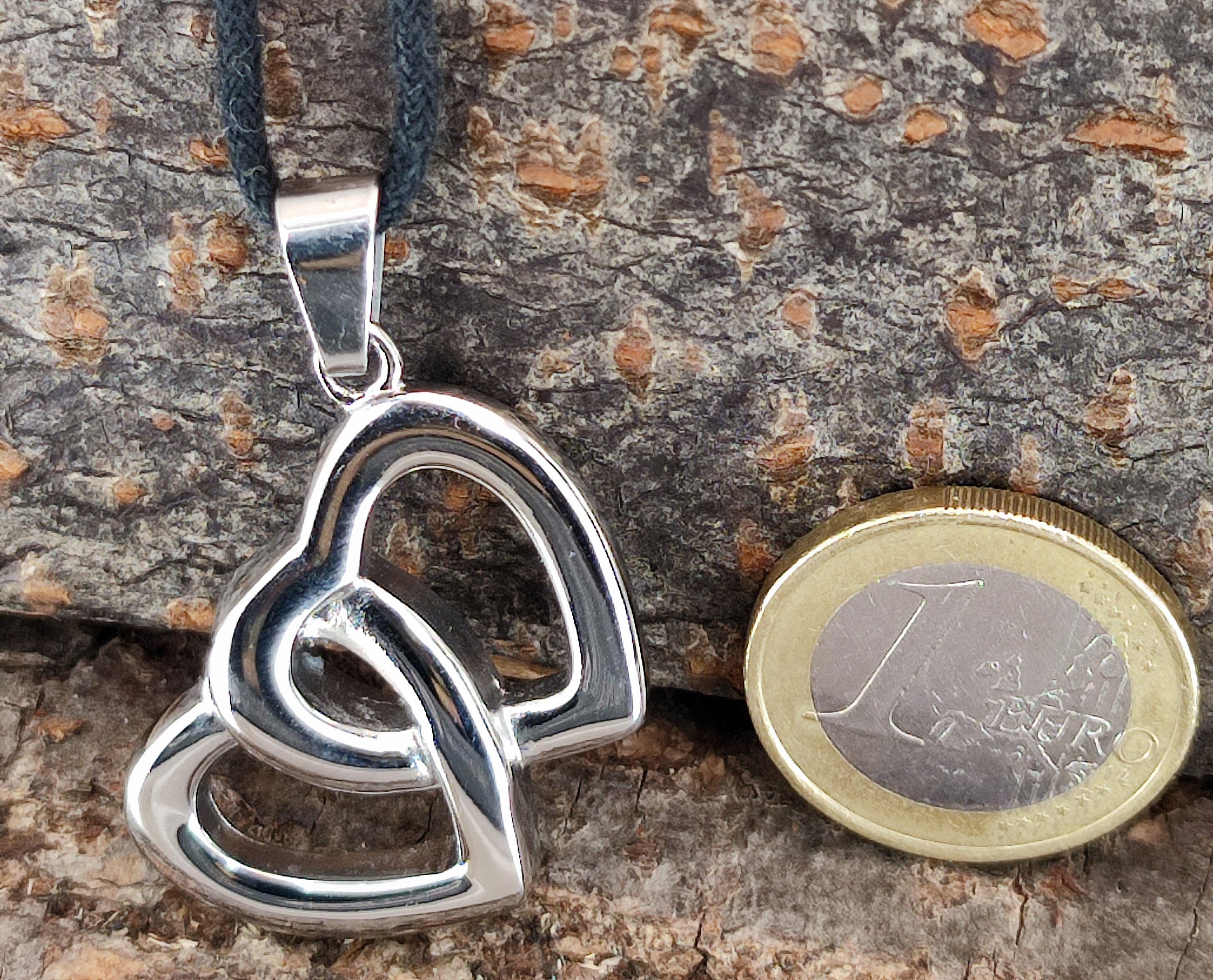 Kiss of Leather Kettenanhänger Herz Edelstahl zwei Herzen Herzchen ewige Liebe