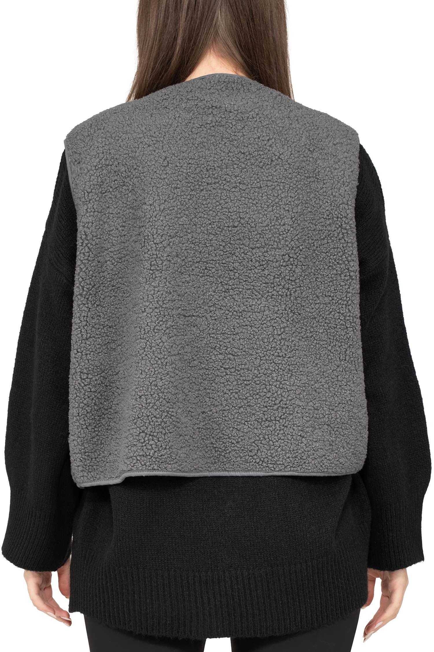 Reichstadt Plüschweste Damen Relaxed Fit Teddy Weste 25RSW098 (1-tlg) Modische ärmellose Jacke in angesagter Teddy-Optik