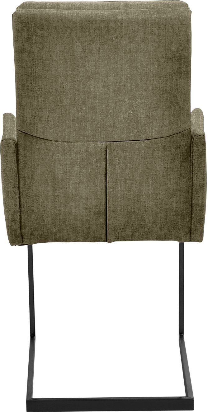 K+W Komfort & Wohnen Armlehnstuhl, stabiles Hochkantrohr, Untergestell in Edelstahloptik oder schwarz