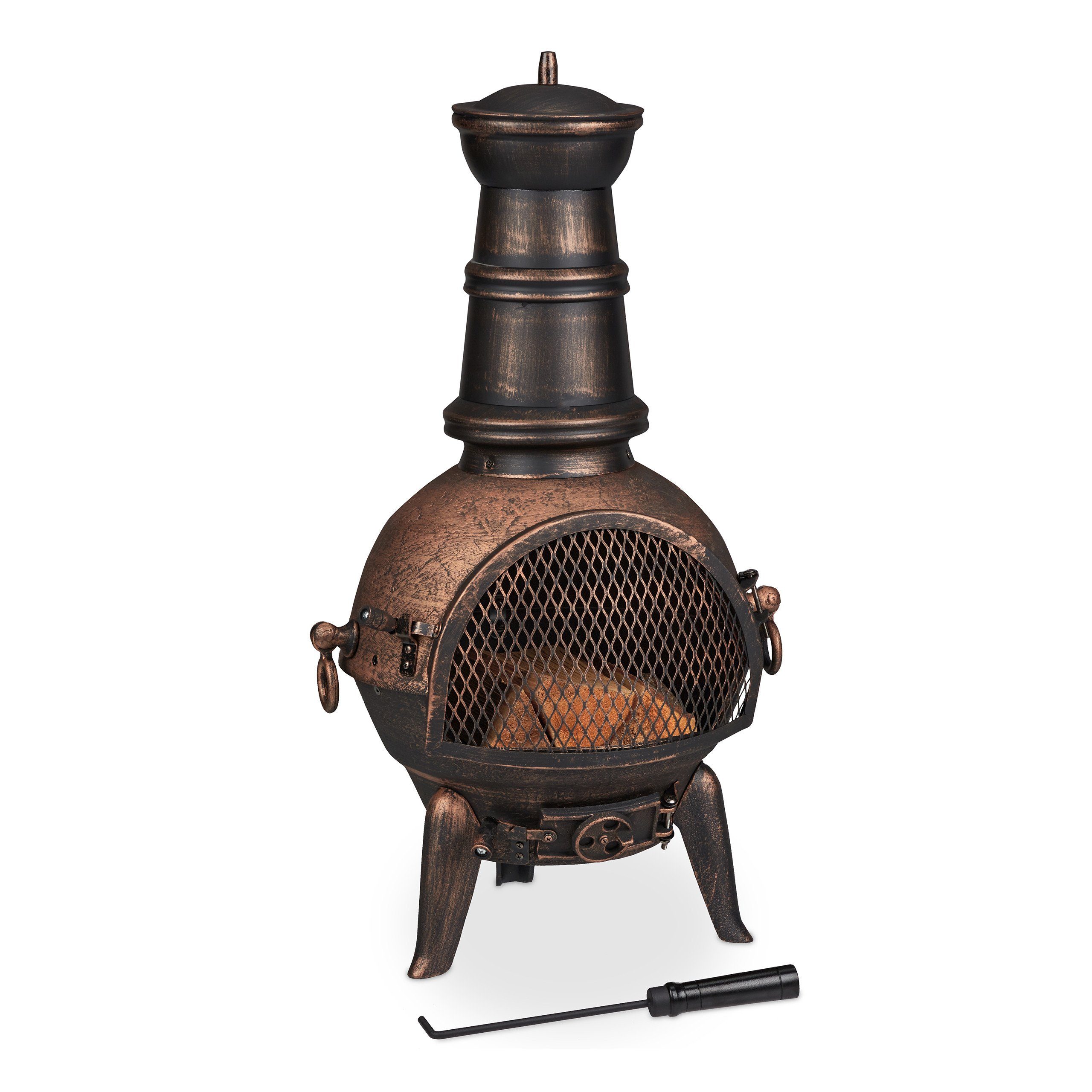relaxdays Feuerkorb Terrassenofen in Bronze günstig online kaufen