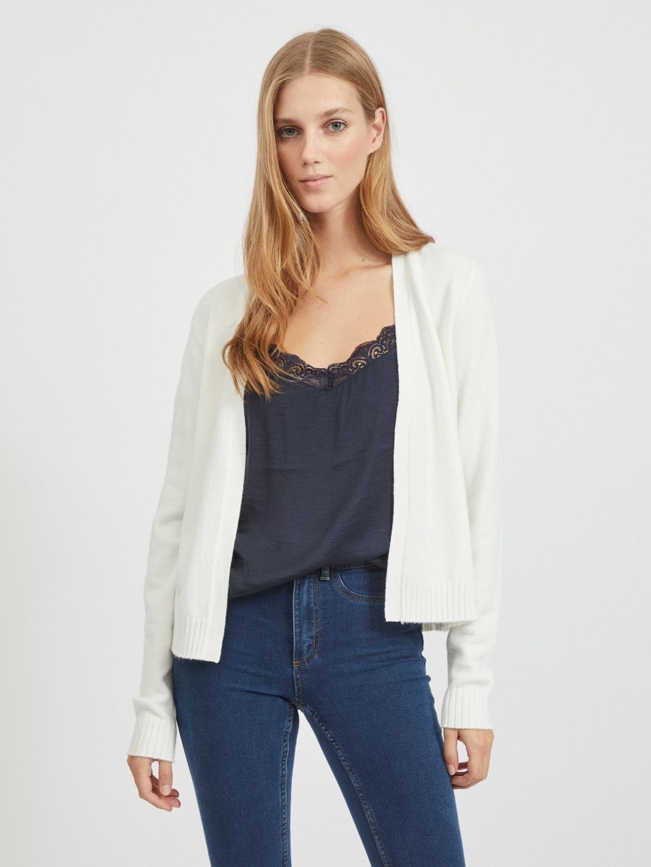 Vila Cardigan Kurzer Feinstrick Cardigan Weiche günstig online kaufen
