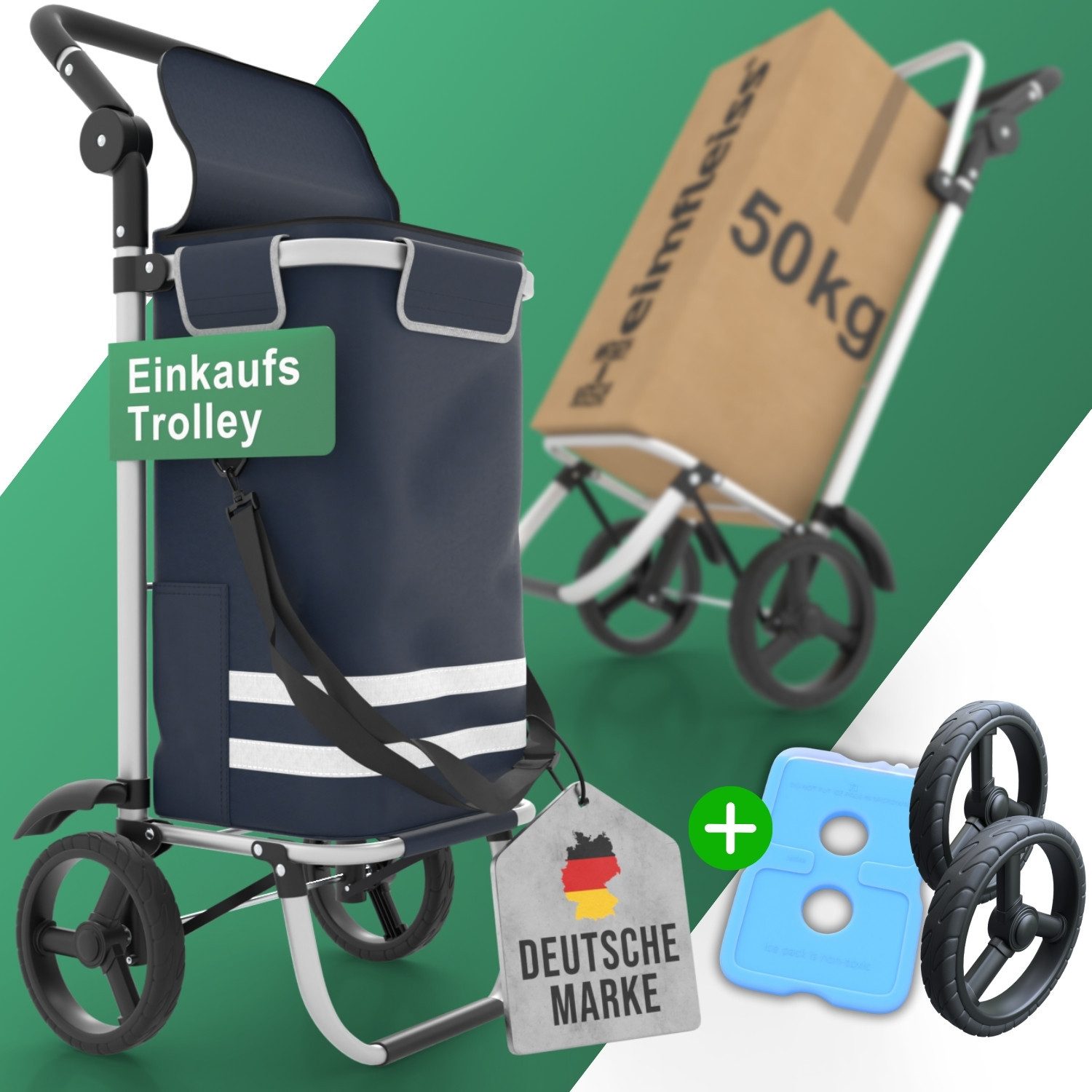 Heimfleiss® Einkaufstrolley Klappbarer Einkaufstrolley mit Kühlfach günstig online kaufen