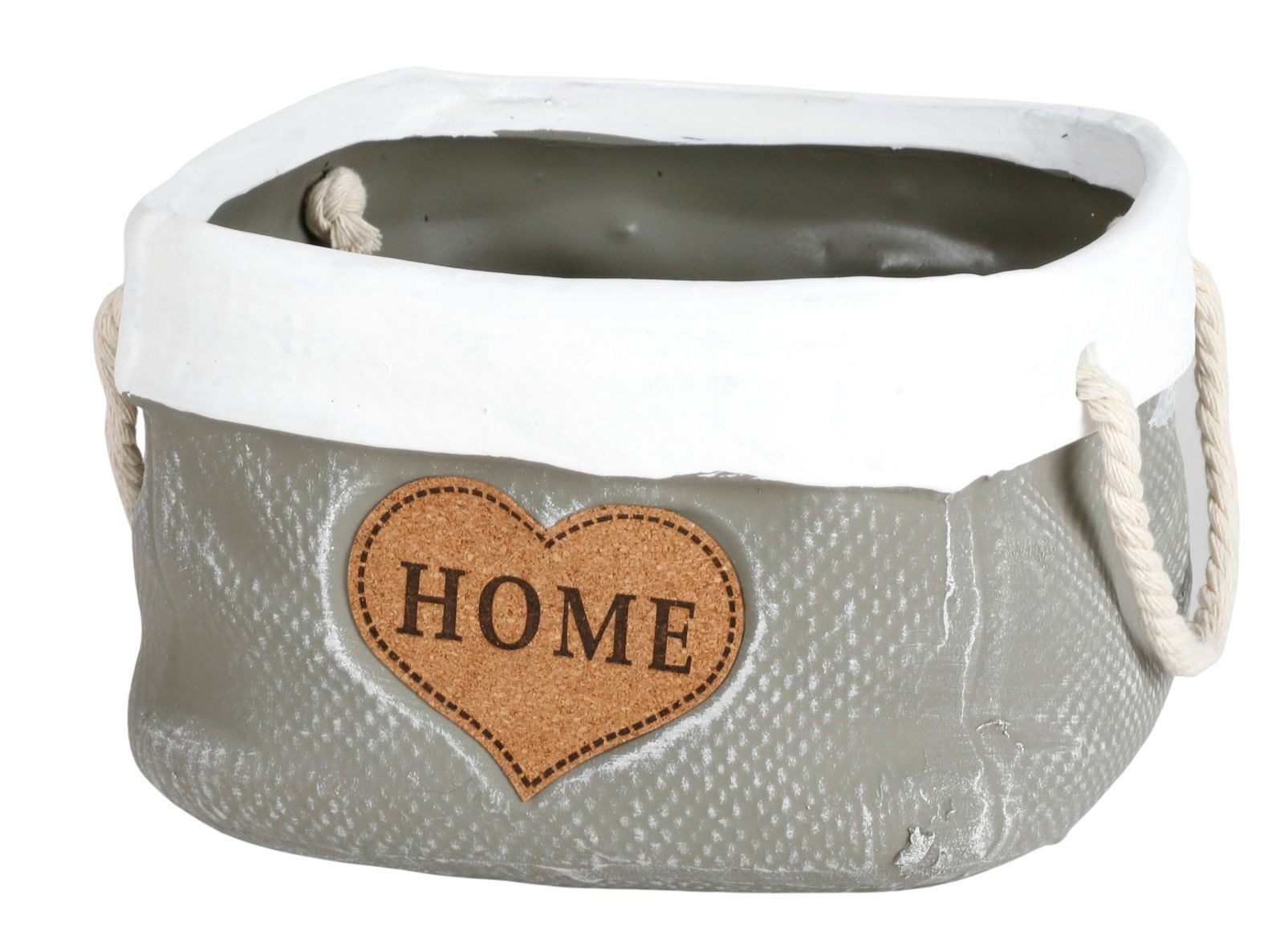 BURI Übertopf Keramik-Übertopf 19x12cm grau Sackoptik Blumentopf Pflanzentopf Garten. € 9,99, (€ 9,99 pro 1 Stk).