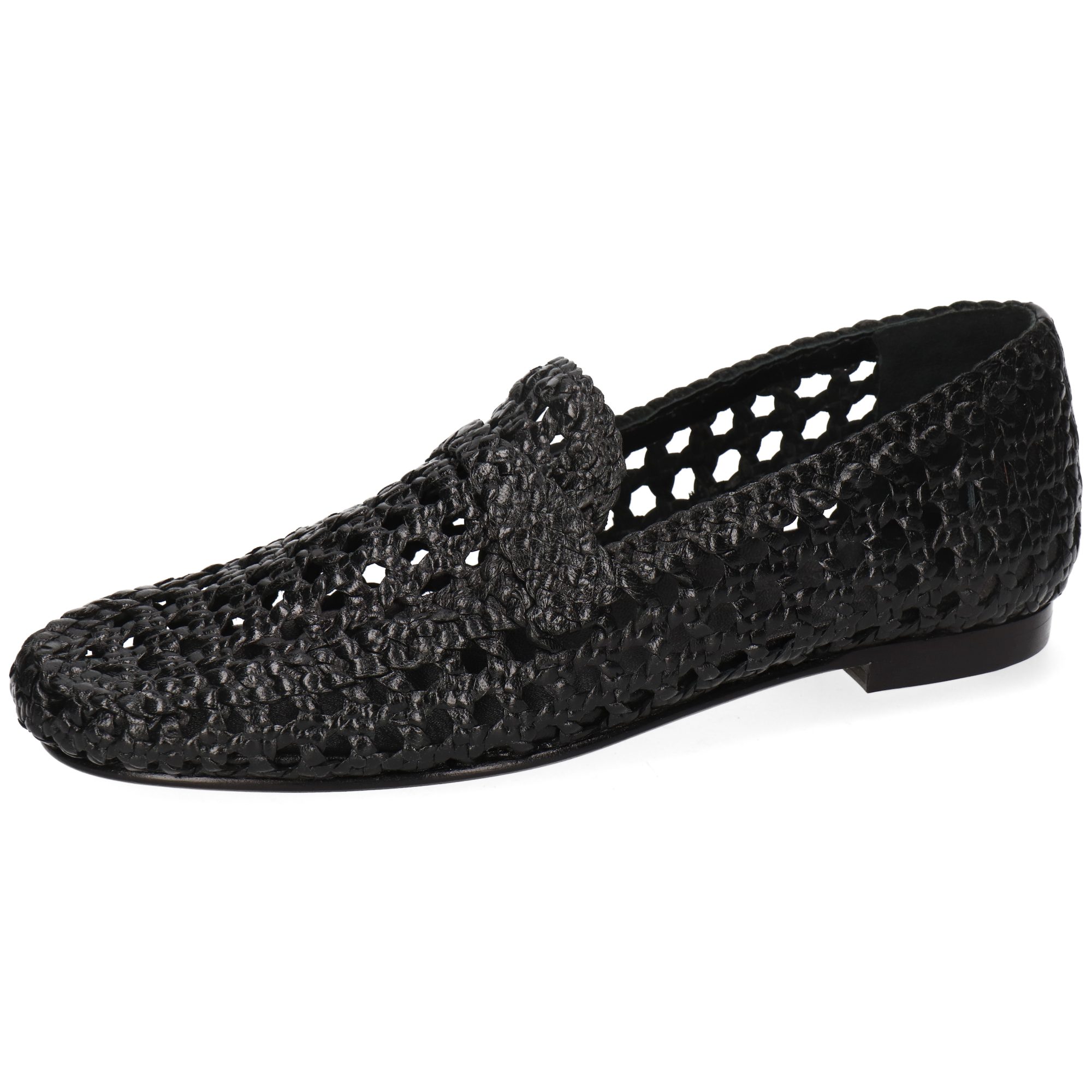 Melvin & Hamilton Tabea 1 Leder-Geflochtene Schuhe für Damen Loafer Flache Absätze, Echtes Leder, Von Hand geflochten