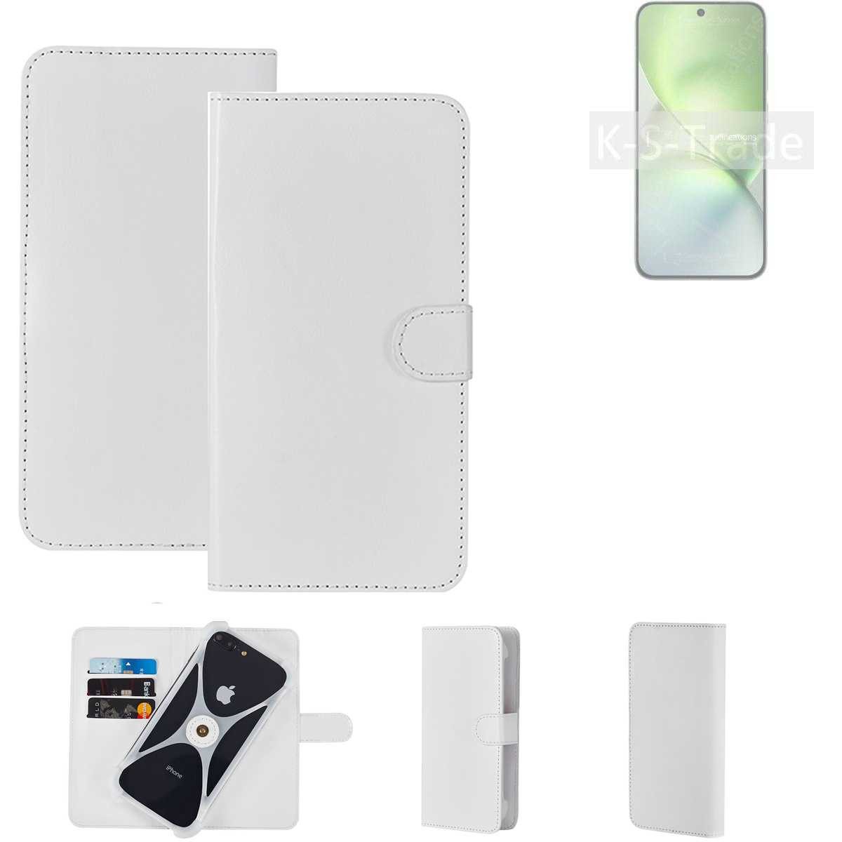 K-S-Trade Handyhülle für Vivo X200 Pro mini, Handy Hülle Schutz Hülle Cover Case Bookstyle Bumper weiß 1x