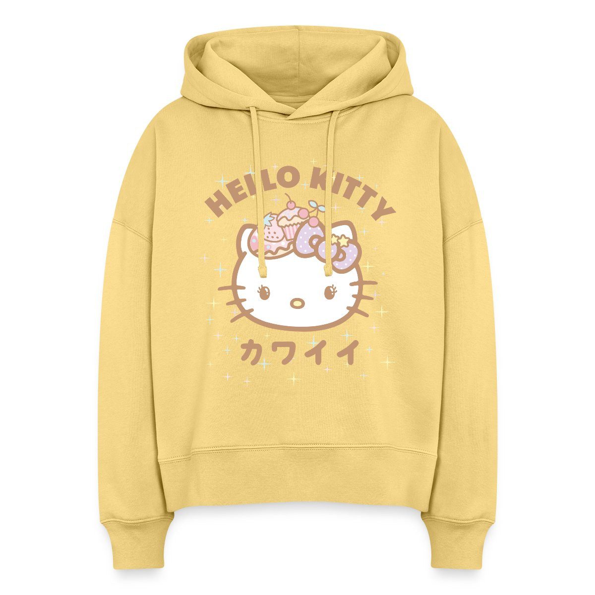Hoodie Hello Kitty Kawaii Stil Frauen Boxy Organic Hoodie