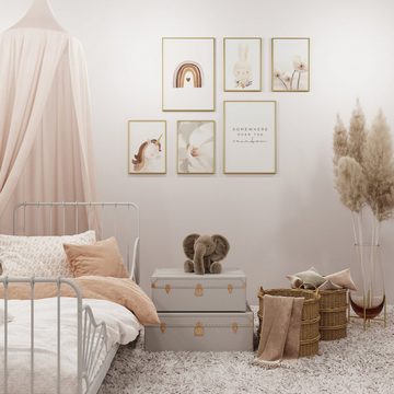 Heimlich Poster Set als Wohnzimmer Deko, Bilder DINA3 & DINA4, Abstrakt Pastell Baby