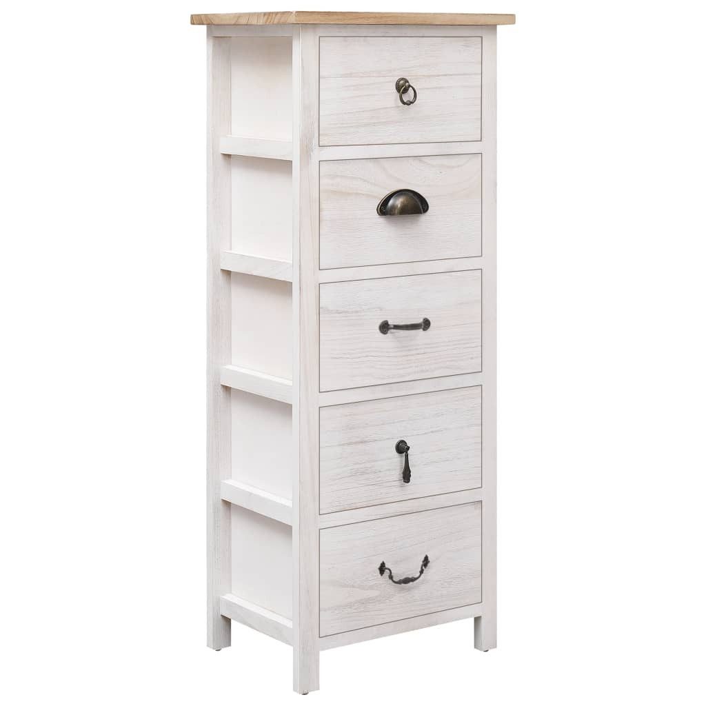 vidaXL Kommode Beistellschrank 35x25x87 cm Massivholz Paulownia (1 St)