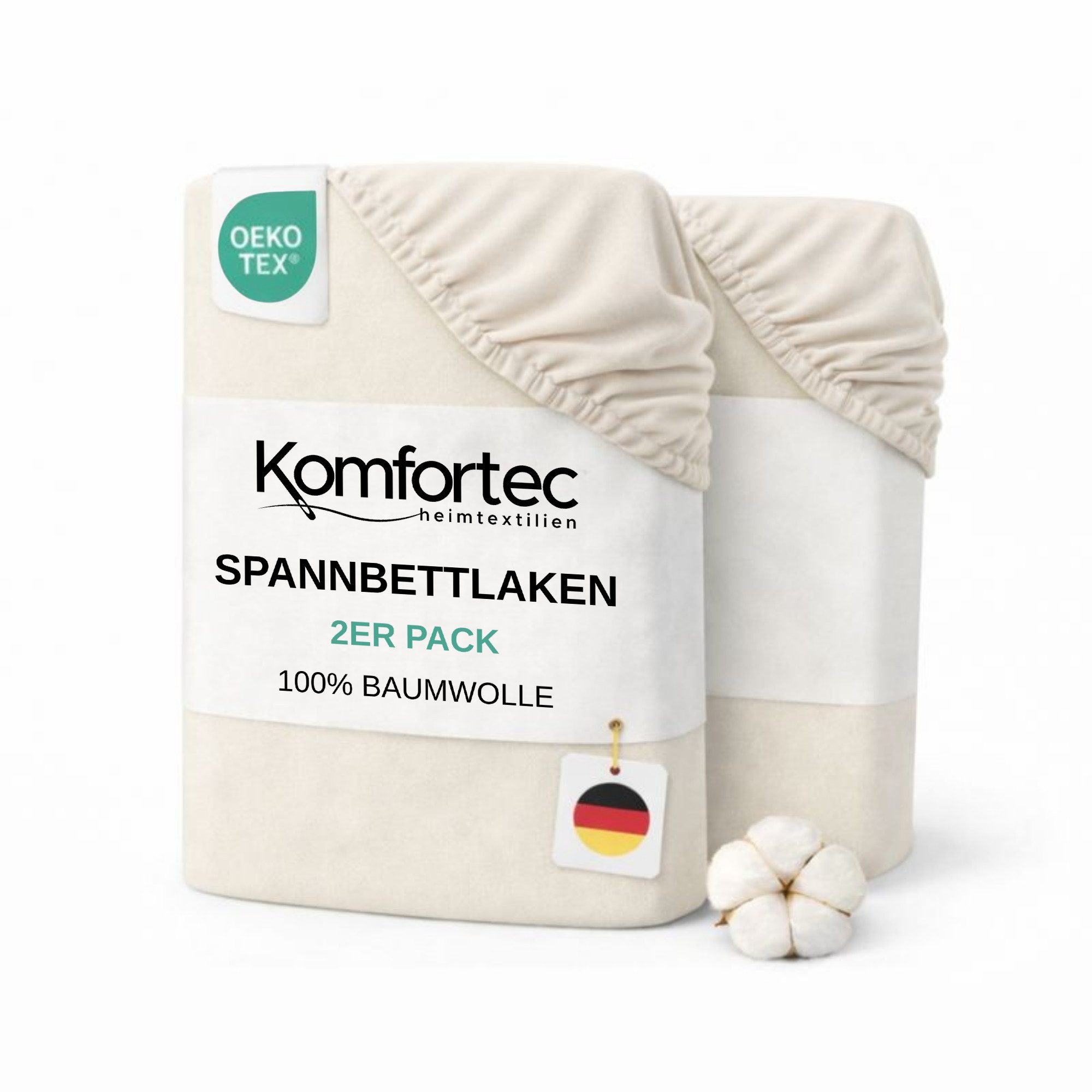 Komfortec Spannbettlaken Jersey Spannbettuch, 90x200, 140x200, 160x200, 180 günstig online kaufen