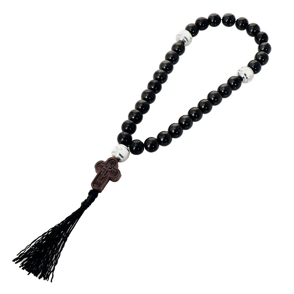 NKlaus Armkette Rosenkranz Gagat Handarbeit Gebetskette 30 Kugel S günstig online kaufen